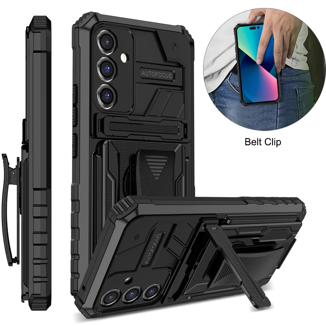 Pour Galaxy A52 A32 A12 A22 A02, coque robuste antichoc avec support et clip de ceinture pour Samsung Galaxy A72 5G/4G.