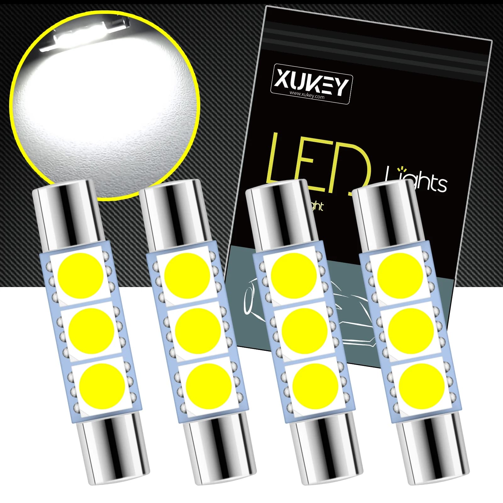 Visière de miroir de vanité intérieure, ampoule LED 6614F pour Ford Explorer expédition Focus Edge pour Honda odyssey CRV Accord Pilot 4 pièces