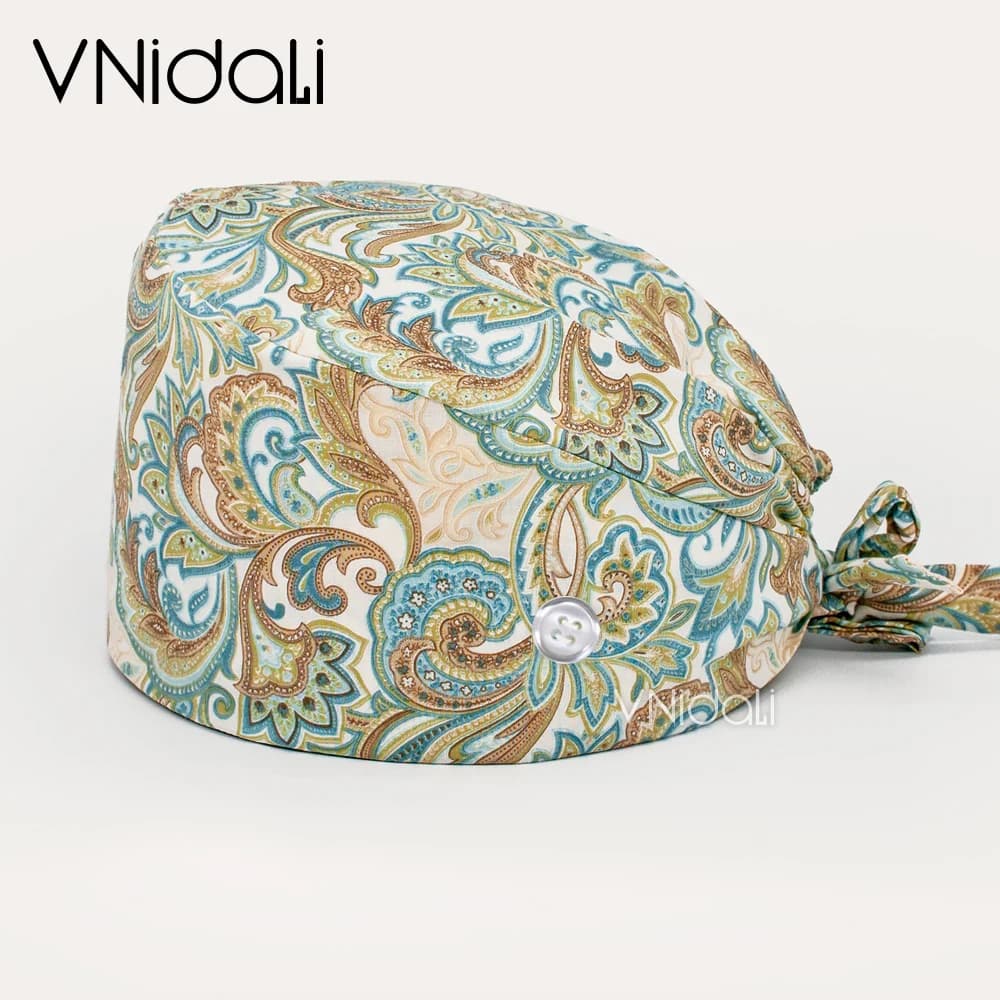 Chapeau de gommage en coton respirant avec serviette de sueur, chapeau d'infirmière avec bouton, uniformes gorro enfermera pour femmes