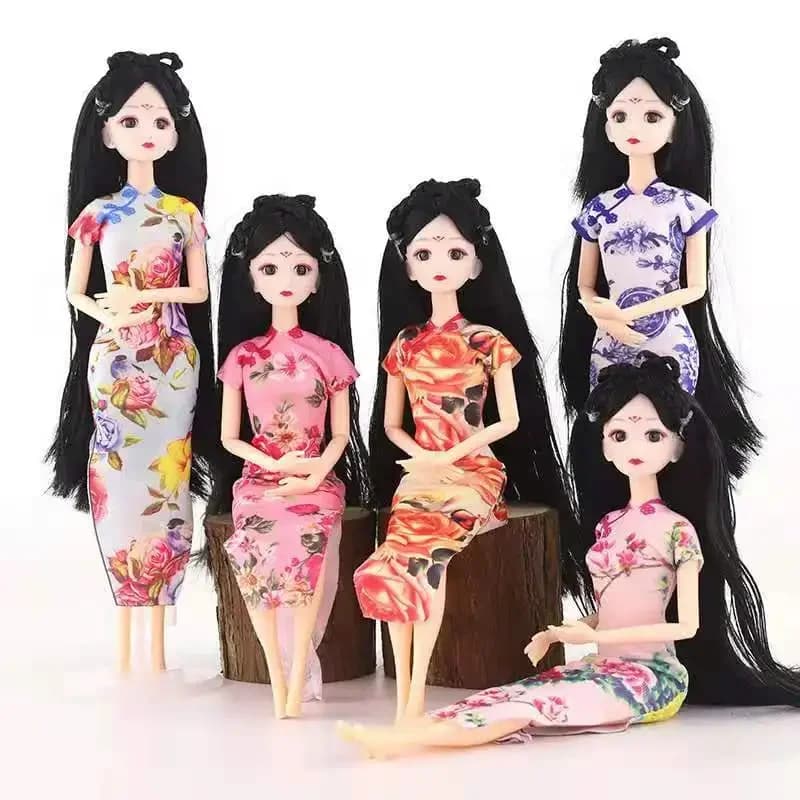 Robe Qipao beurre de style chinois pour Barbie, vêtements classiques, robes de princesse des Prairies, vêtements pour poupées BJD, accessoires de jouets, 1/6