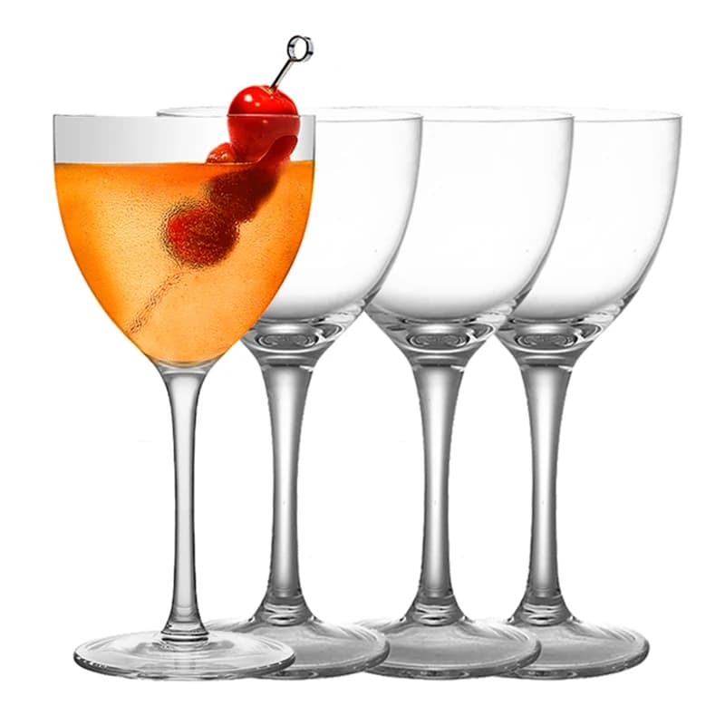 Réparation et Nora Coupe Cocktail Verres-Handanner Set de 4, Vintage Coupe Glass pour servir un Manhattan, Martini, Apéritif, Algonquin