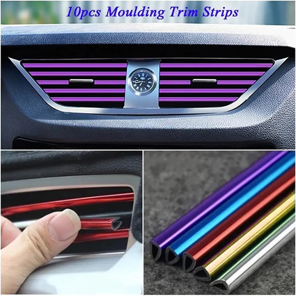 Bandes décoratives en forme de U pour sortie de climatiseur de voiture, 10 pièces/ensemble, 20cm