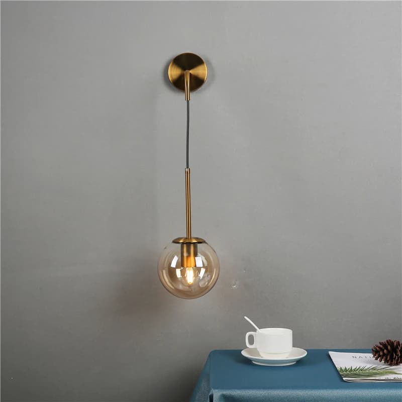 Post-moderne Simple mur LED lumière nordique Vintage boule de verre appliques pour chambre escalier couloir luminaires extérieurs