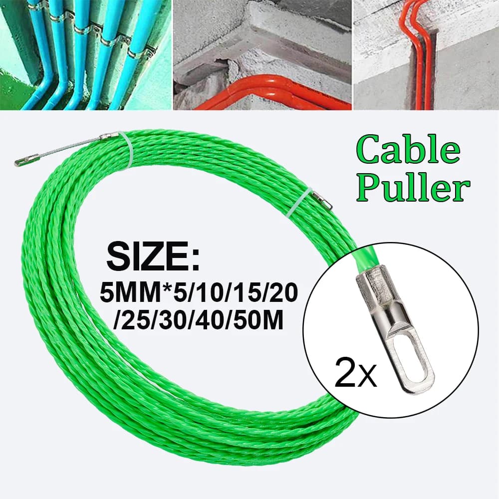 Extracteur de Poussée de Câble de 5mm, 5/10/15/20/25/30/40/50m, Ruban Électrique, Guide de Câbles, Outil d'Aide