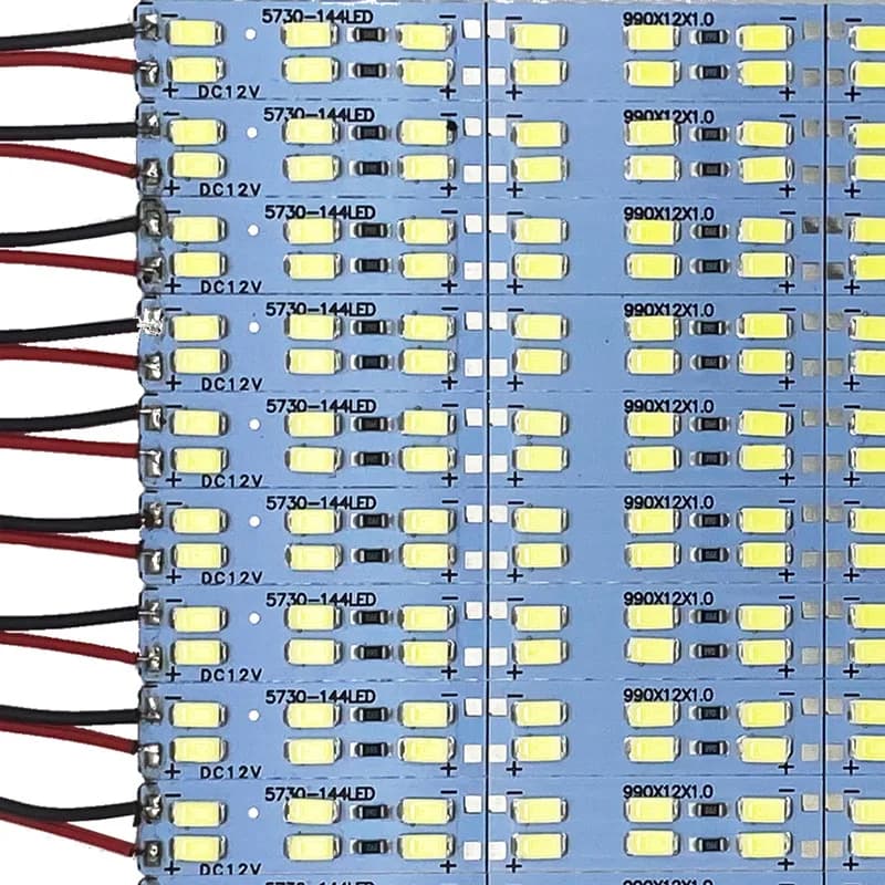 10PCS 8CM 25CM 50CM 12V 24V Bande LED rigide double rangée 144leds/m SMD 5730 Super lumineuse Blanc chaud et blanc froid