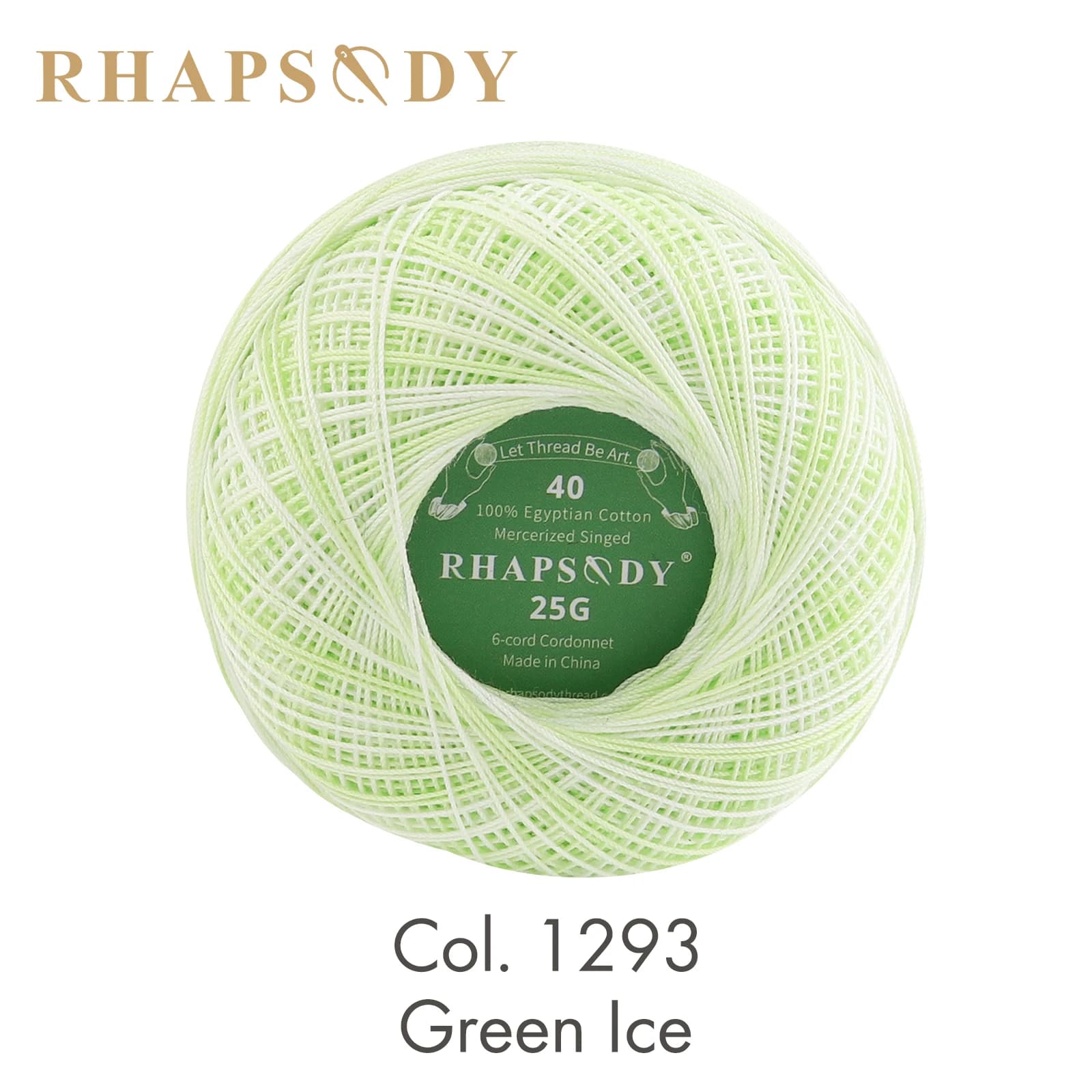 Bal apsody-Fil de perle de coton parfait pour le crochet, tatting ogo, courtepointe grossière, bricolage, taille 40, 300 verges, 25 grammes par boule