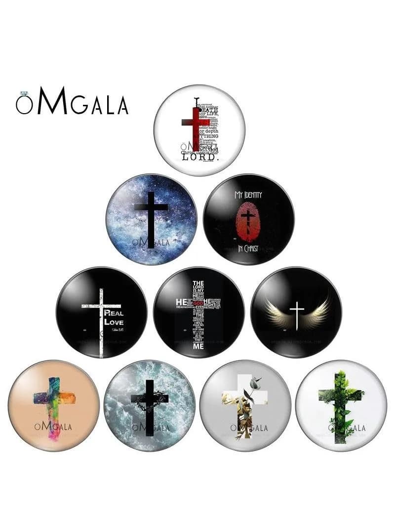 Ailes croisées, motifs de citation biblique, mélangés, 10 pièces, 12mm/18mm/20mm/25mm, photo ronde, cabochon en verre, démo, dos plat, résultats de fabrication