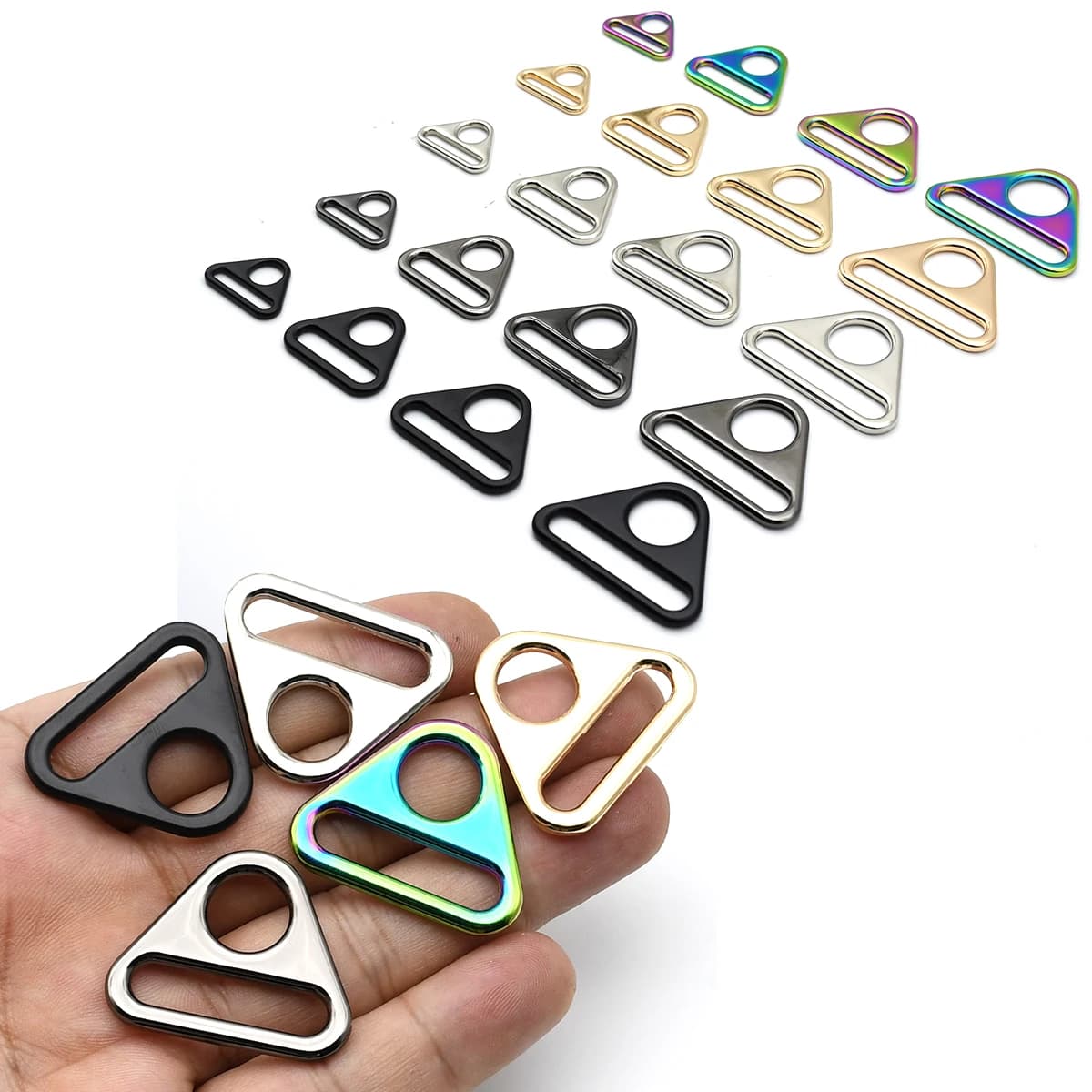 Boucles à anneau triangulaire en métal, 5 pièces, boucle réglable pour sac à dos, cintre, pièces de sac, sangle, ceinture, vêtement, bagages, accessoires de bricolage