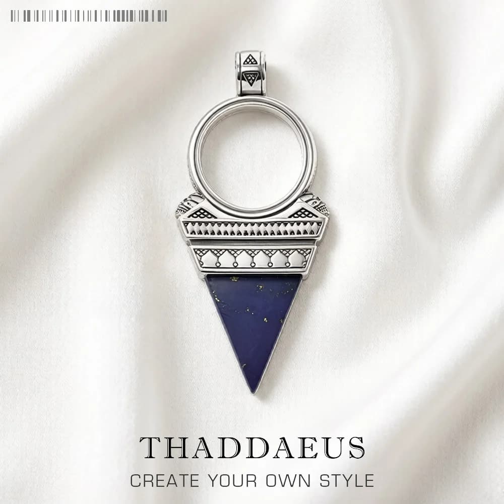 Pendentif Triangle bleu porte-bonheur, tout nouveau, bijoux rebelles européens en argent Sterling 925, cadeau mysticisme pour femmes et hommes, été