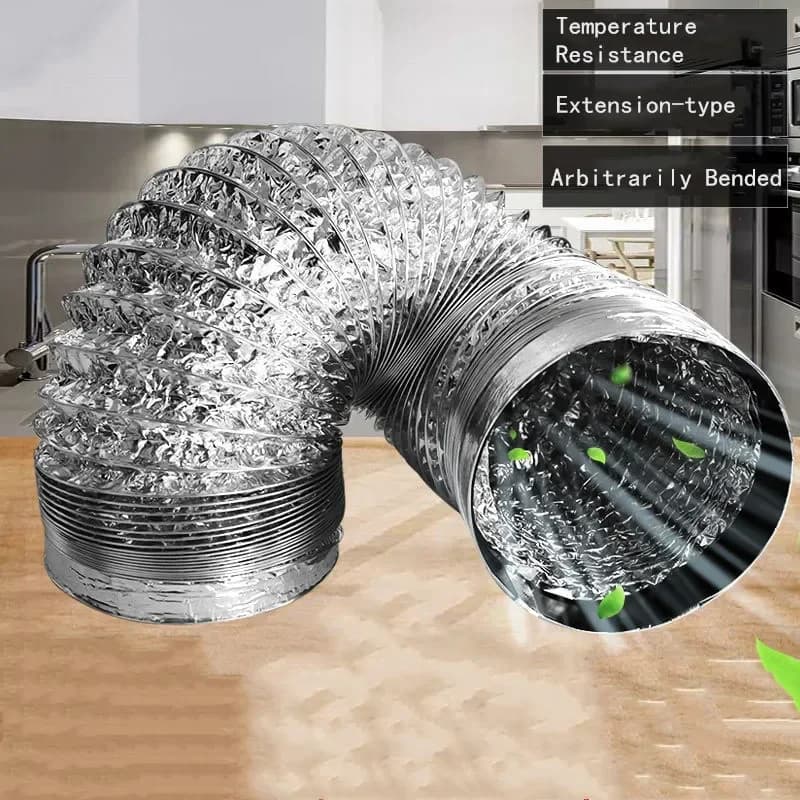 Tuyau de Ventilation d'air en aluminium, 80-200mm, conduit d'échappement Flexible pour salle de bains, système de cuisine, accessoires de Tube de Ventilation