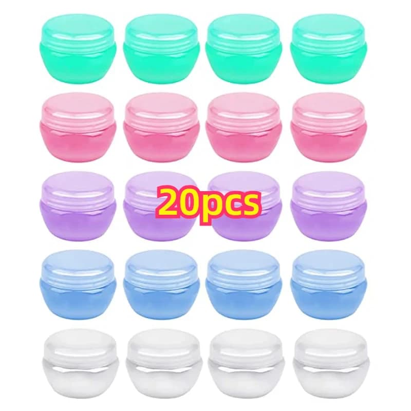 20 pièces 5g 10g 20g 30g pots vides échantillon pot cosmétique Pots de maquillage avec couvercle intérieur en plastique crème pour le visage échantillon conteneurs de voyage