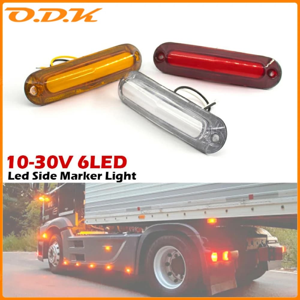 6x/10x12V 24V feux de position latéraux LED 6 lumière LED pour remorque camion camion Orange blanc rouge indicateur lampe accessoires automobiles