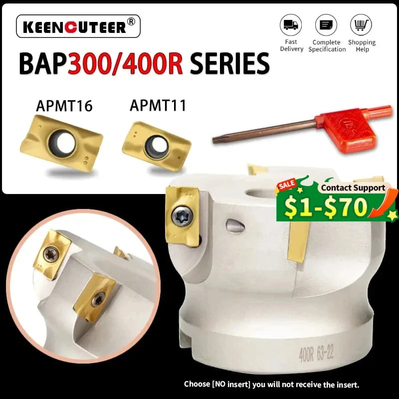 BAP300R/BAP400R fraiseuse d'extrémité fraiseuse CNC 10 pièces APMT1135/APMT1604 fraiseuse en alliage dur fraiseuse CNC fraise cnc cutter professionnel outil tour a metaux