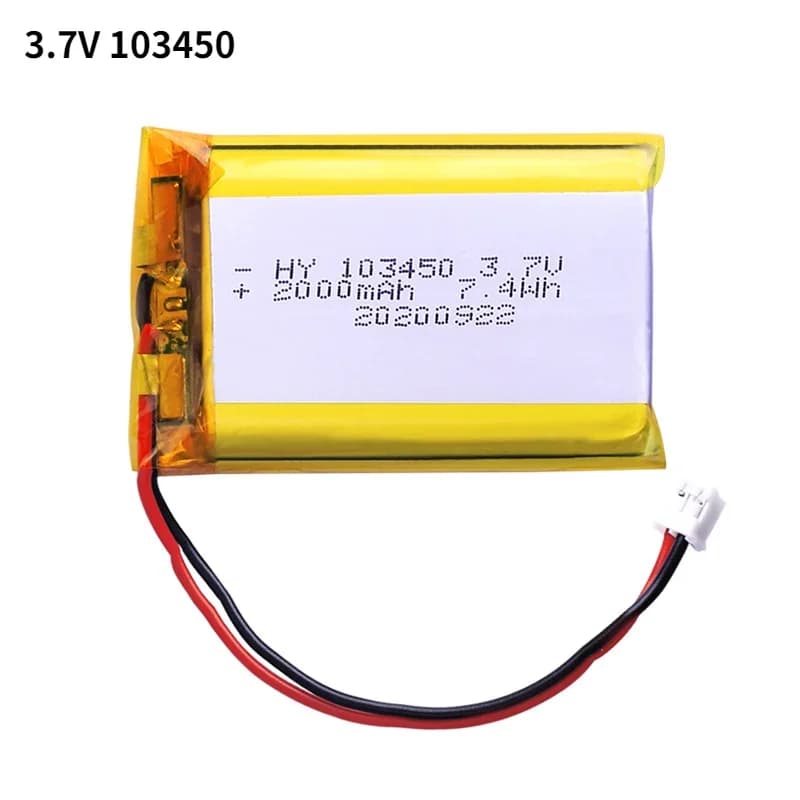 Batterie lithium-polymère 3,7 V 103450, 2000 mAh, rechargeable, pour MP5, jouets, appareils photo, GPS, Bluetooth, haut-parleurs, grande capacité
