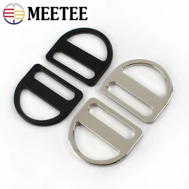 Meetee-Sangle de sac en métal en forme de D, boucle de sac à crochet, boucle allergique, accessoire de fermoir suspendu, 10 pièces, 20 pièces, 30 pièces, 40 pièces, 50 pièces, 25mm