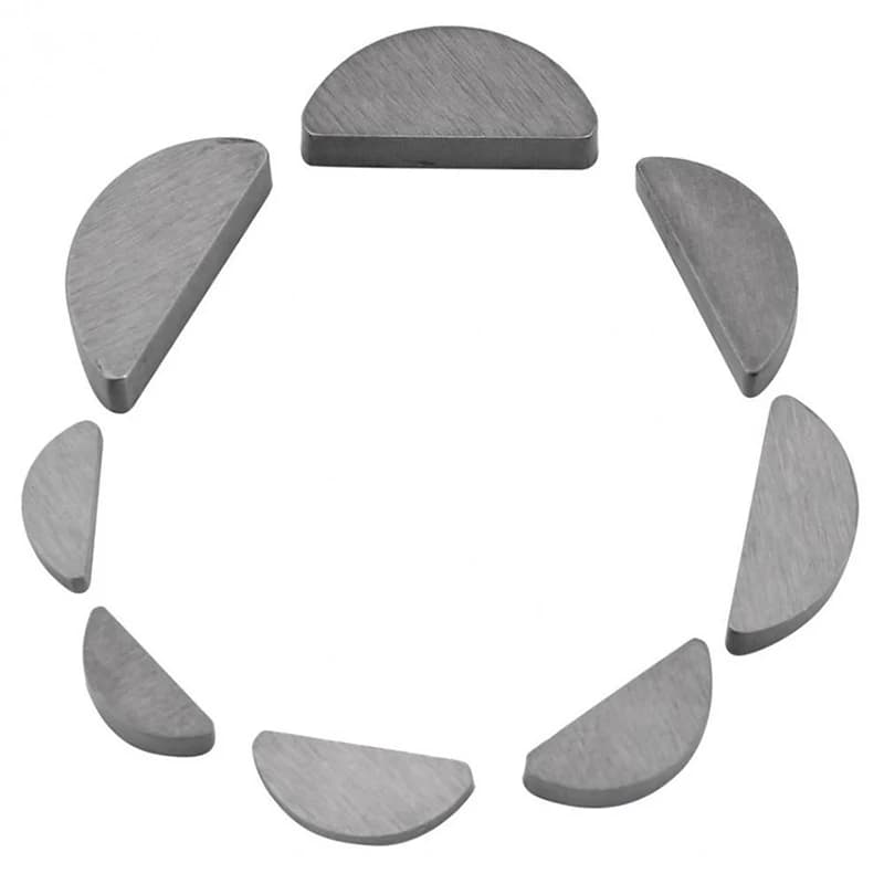 Kit d'assortiment de clés Woodruff 80 pièces/ensemble, équipement de pelouse et de jardin, clé Woodruff, 8 tailles, clé Woodruff demi-ronde en acier au carbone