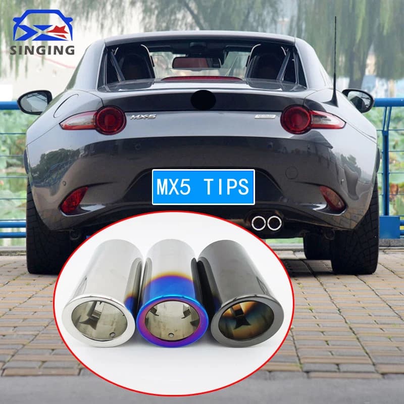 Pour Mazda MX5 MX-5 Miata 2015-2023, embout de silencieux d'échappement en acier inoxydable, accessoires de décoration pour tuyau d'échappement
