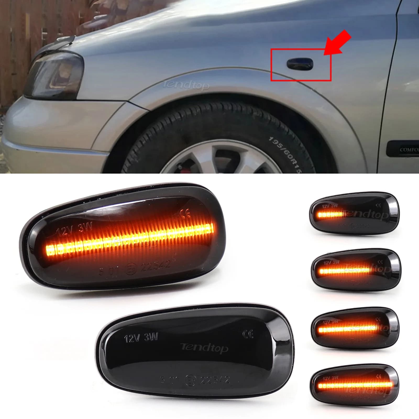 Pour Opel pour Zafira A 1999-2005 Astra G 1998-2009 clignotant LED marqueur latéral indicateur lumineux 12V panneau lampe répéteur