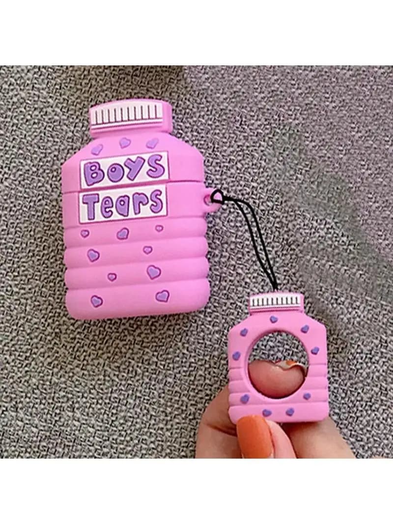 Étui AirPods 1/2 avec sangle de doigt pour garçons, dessin animé mignon, étuis pour écouteurs en larmes, housse de protection