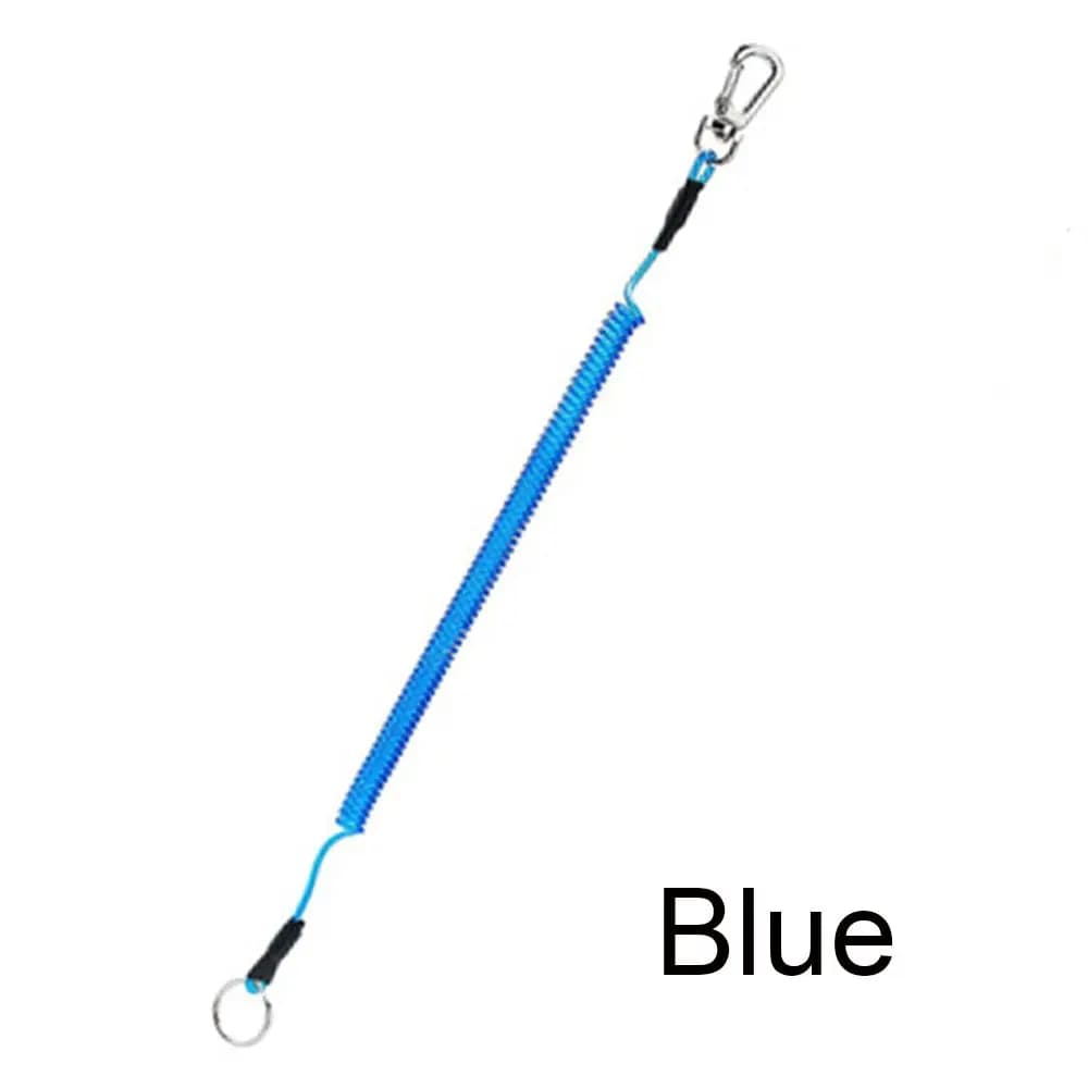 Porte-clés de pêche en fil d'acier T4, cordon enroulé, pince de sécurité pour Camping, poignées à lèvres, 1.2m Max Stretch, outils de pêche
