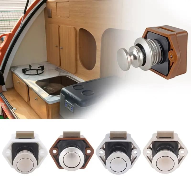 Verrou de porte à bouton-poussoir, diamètre 20mm, pour camping-Car, caravane, bateau, tiroir, quincaillerie de meubles
