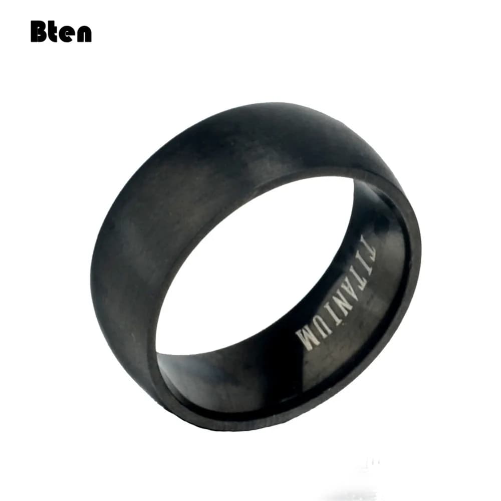 Bten – bague en titane noir pour hommes, finition mate, bijoux de fiançailles classiques pour hommes, bandes de mariage