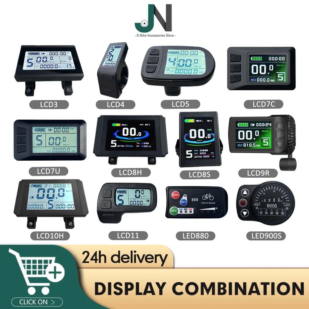Écran LCD LED pour vélo électrique KT, étanche, prise SM, 24V36V48V72V, LCD3 LCD4 LCD5 LCD7 LCD8H LCD9 LED880 LED900S pour kit de vélo électrique