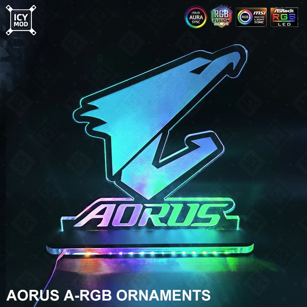 A-RGB AORUS Figure 5V3Pin GIGABYTE Eagle Belief Châssis Décoration Aorus PC LED Rainbow Lighting MOD Panneau d'éclairage acrylique