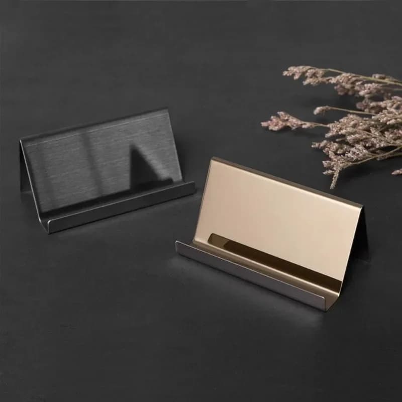 Présentoir d'étiquette de nom de carte de visite en métal, présentoir, organisateur de Table de bureau, support de téléphone portable, accessoires de bureau