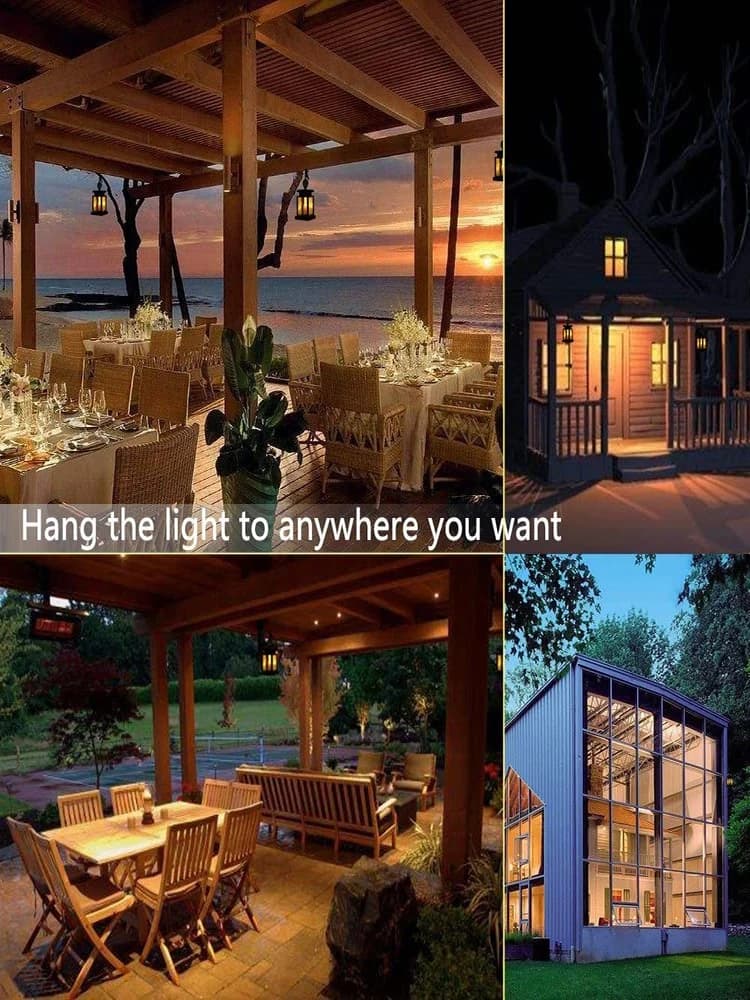 Lanterne solaire suspendue à LED, imperméable, éclairage d'extérieur, luminaire décoratif, idéal pour un jardin, une fête de noël