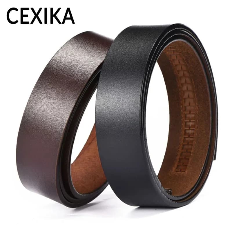 Ceinture en cuir véritable sans boucle pour boucle automatique grande taille 130 140 Cm 150cm ceintures en cuir de vachette corps sans boucle
