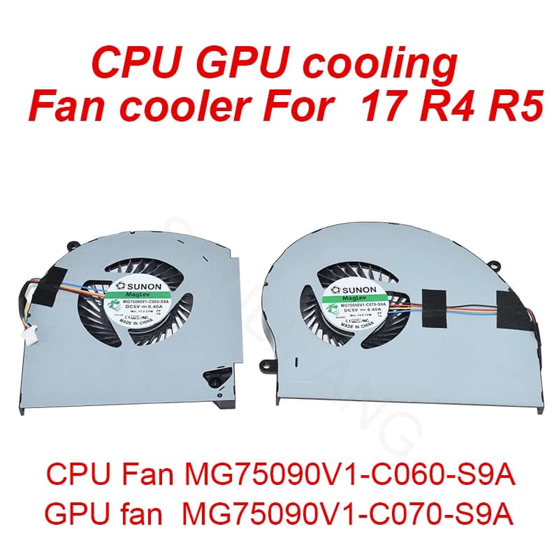 Original 5V CPU Refroidisseur MG75090V1-C070-S9A & MG75090V1-C060-S9A 0.40A Quatre Lignes GPU Ventilateur De Refroidissement Pour Dell Alienware 17 R14 R15