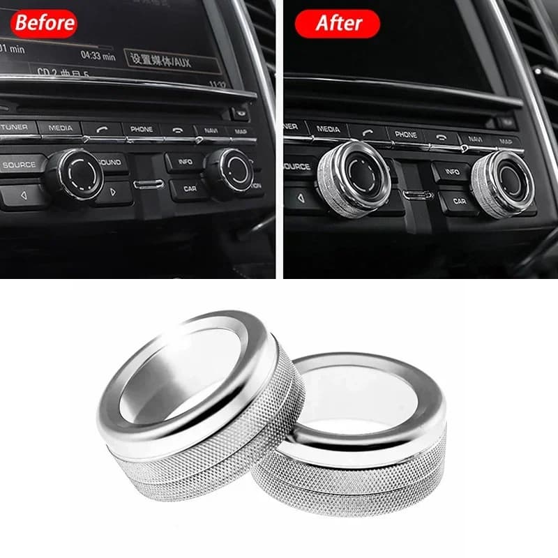 Couvercle de bouton de volume d'autoradio pour Macan S Turbo Panamera S 911 Boxste, couvercle de bouton de volume, accessoires de voiture, 2 pièces