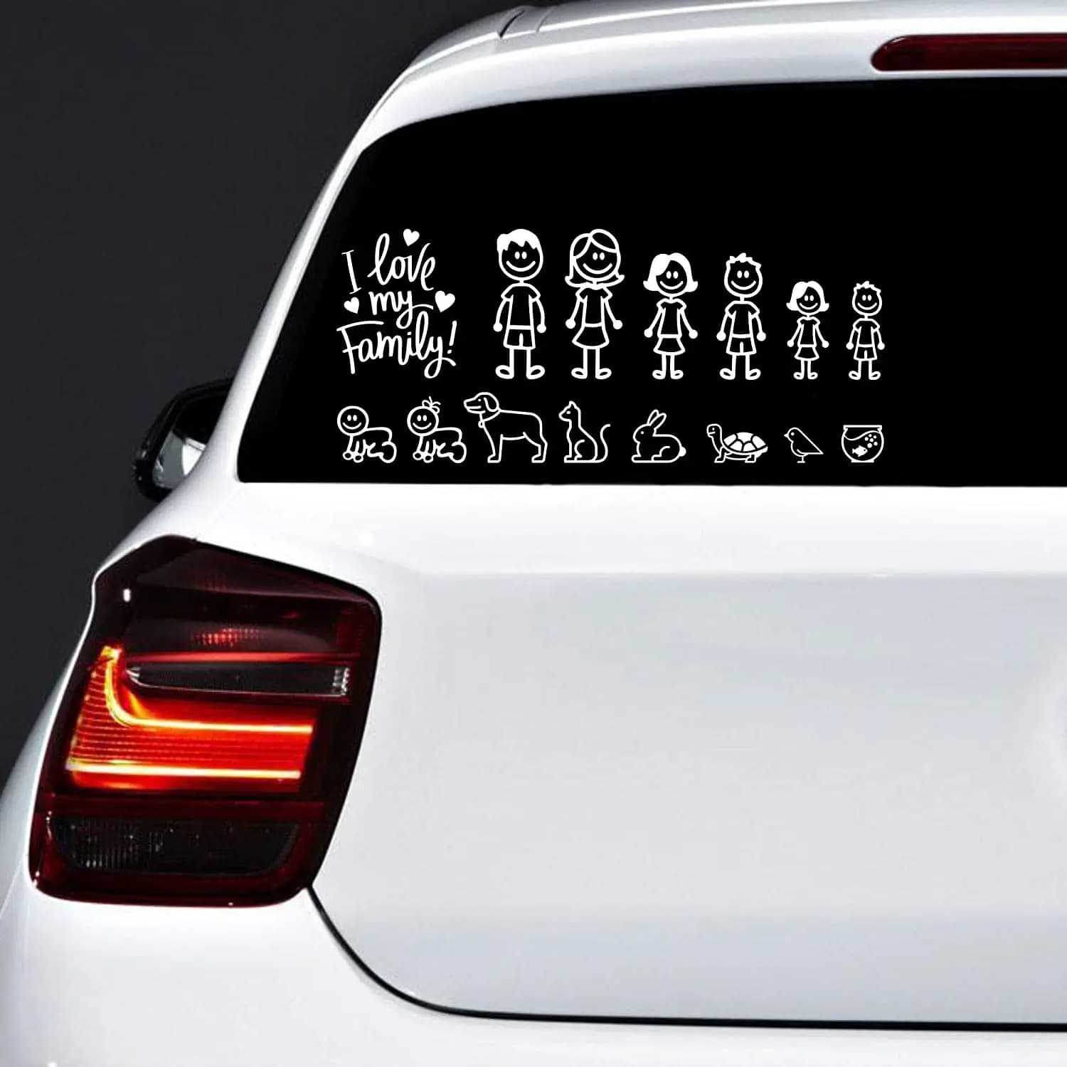 Autocollant de voiture de famille intéressant, accessoires extérieurs d'automobiles, décalcomanies en vinyle pour BMW, Audi, Ford, Honda, fenêtre, mur de toilette