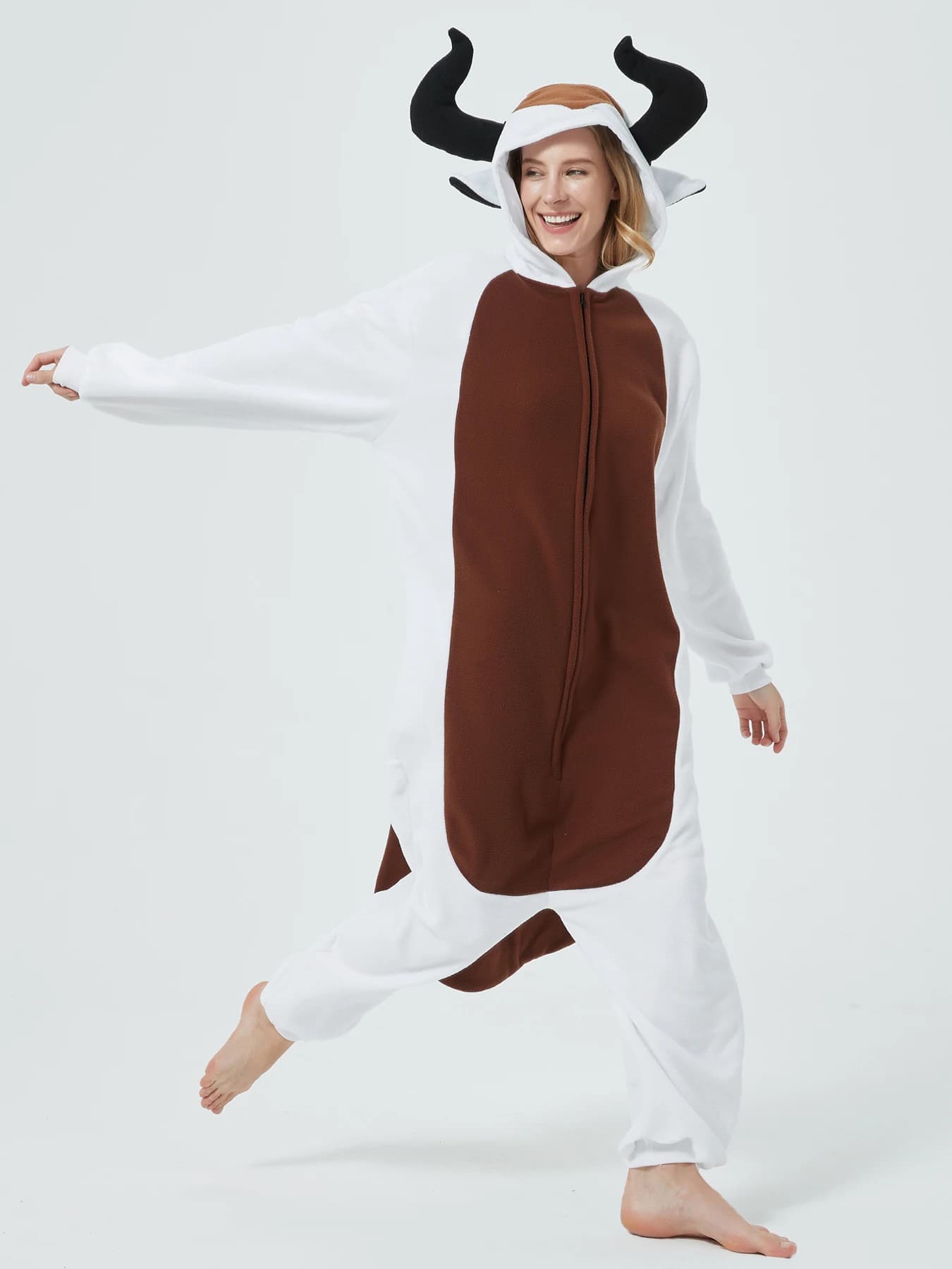 Pyjama en forme de vache blanche pour homme et femme, Costume de Cosplay, Costume de nuit, Animal, cadeau de noël pour enfant, Appa Kigurumi