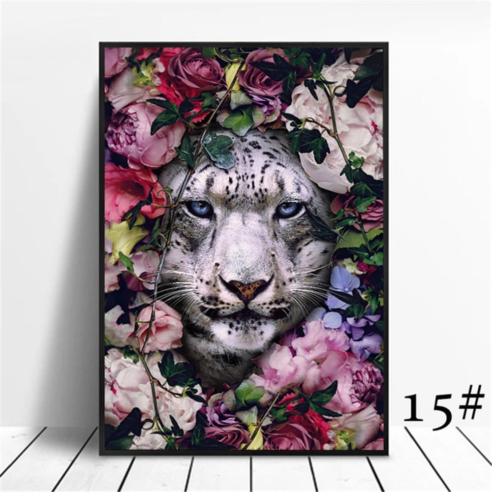 Analyste de broderie au point de croix bricolage, ensemble d'artisanat à pièces grossières, parler de tigre, éléphant, wapiti, orang-outan, fleur animale, vente, 11CT
