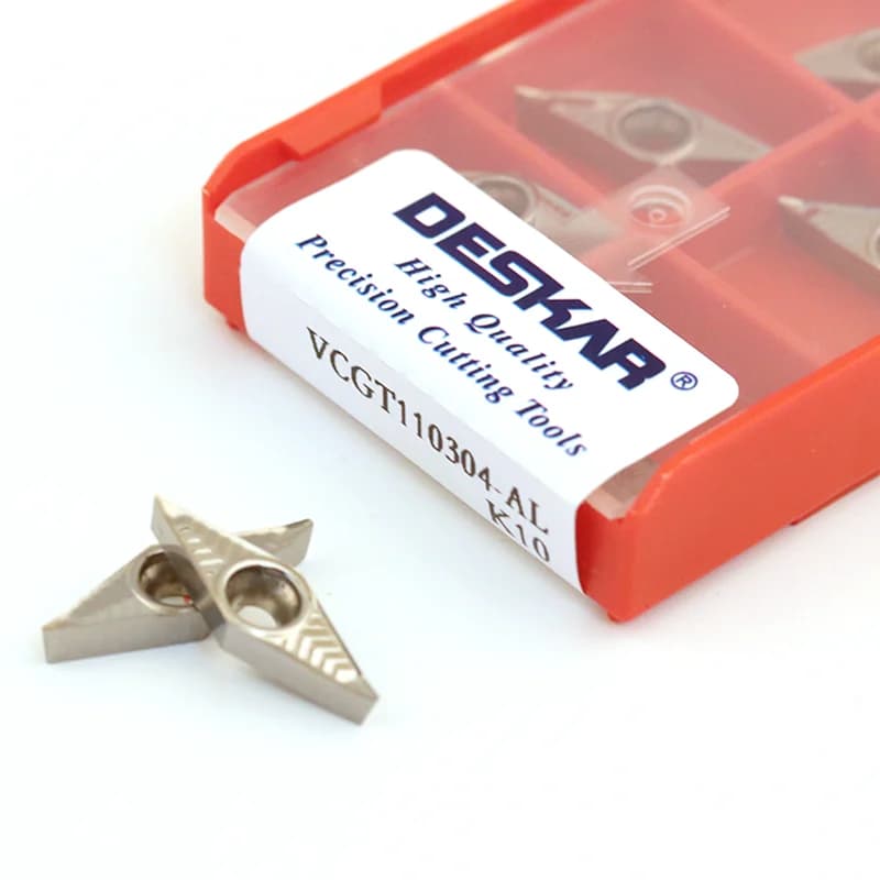 Outil de tournage de tour CNC en aluminium, insertion en carbure VCGT110302 VCGT110304 VCGT160404 VBGT160402 VBGT160404 AL K10