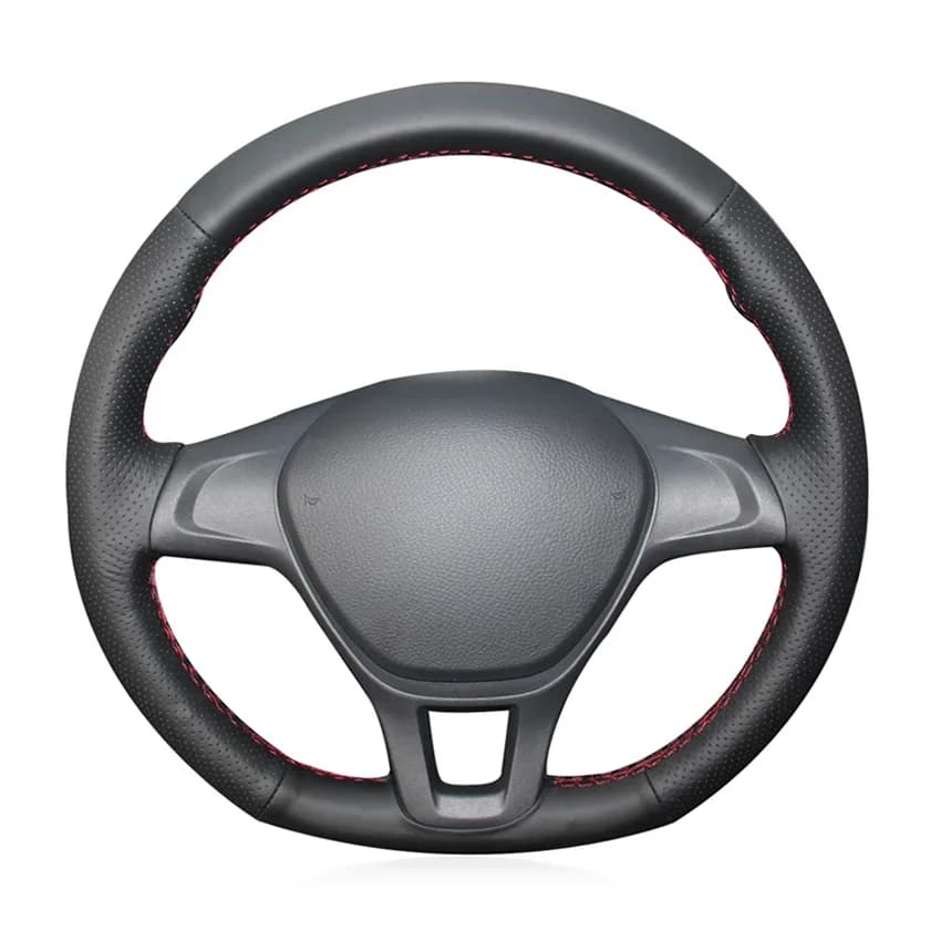 Housses de volant de voiture en cuir artificiel noir pour Volkswagen VW Golf 7 Polo Touran Crafter Passat Caddy Up! T-Roc 2013-2021