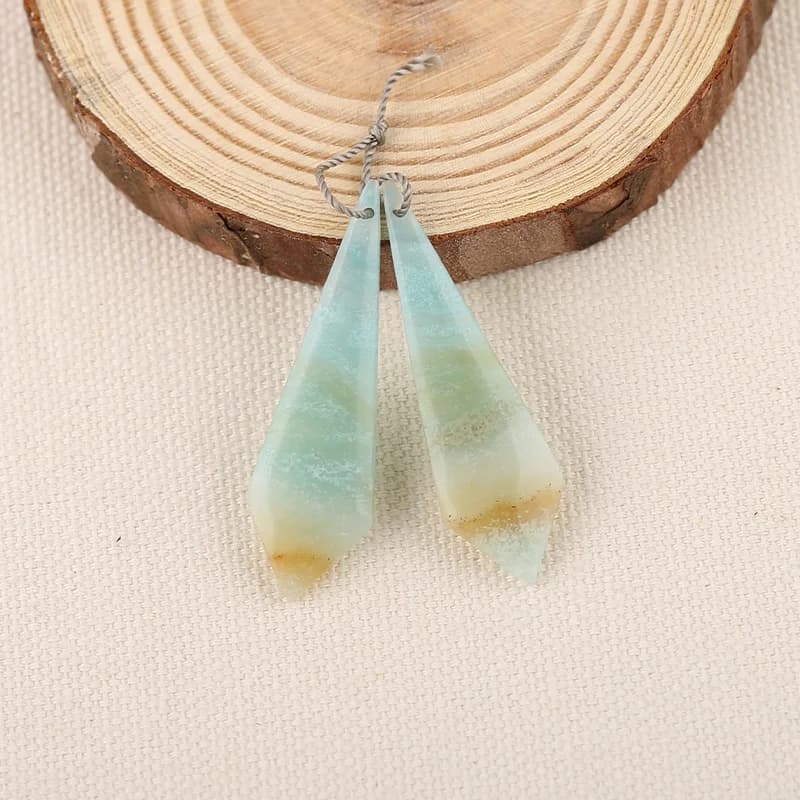 B & F – perles de boucles d'oreilles en Amazonite pour la fabrication de bijoux, perles en pierres naturelles faites à la main, pierres pour fournitures de fabrication de bijoux