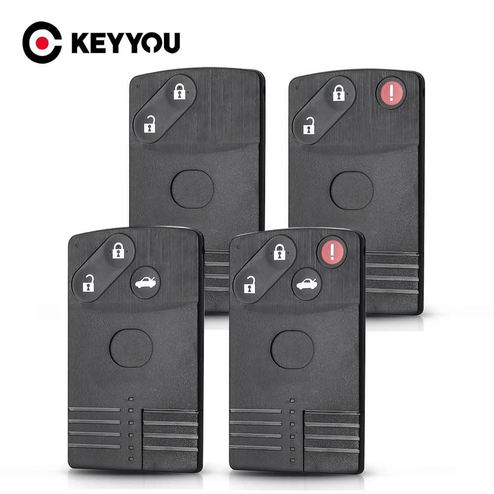 KEYYOU – clé de voiture de remplacement, pour Mazda 5 6 CX-7 CX-9 RX8 Miata MX5, télécommande intelligente, 2/3/4 boutons non coupés MAZ24