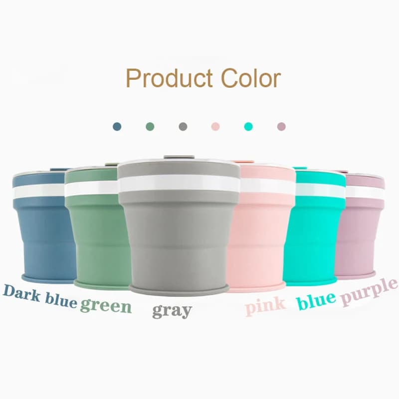 Tasses à café pliables en silicone, tasse de voyage, sans BPA, de qualité alimentaire, pour boire du thé, 350ml
