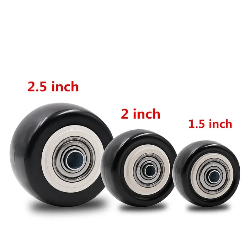 Roulettes en caoutchouc de remplacement pour meubles de chariot, roue simple, noir, 1.5 po, 2 po, 2/2 po, 4 pièces