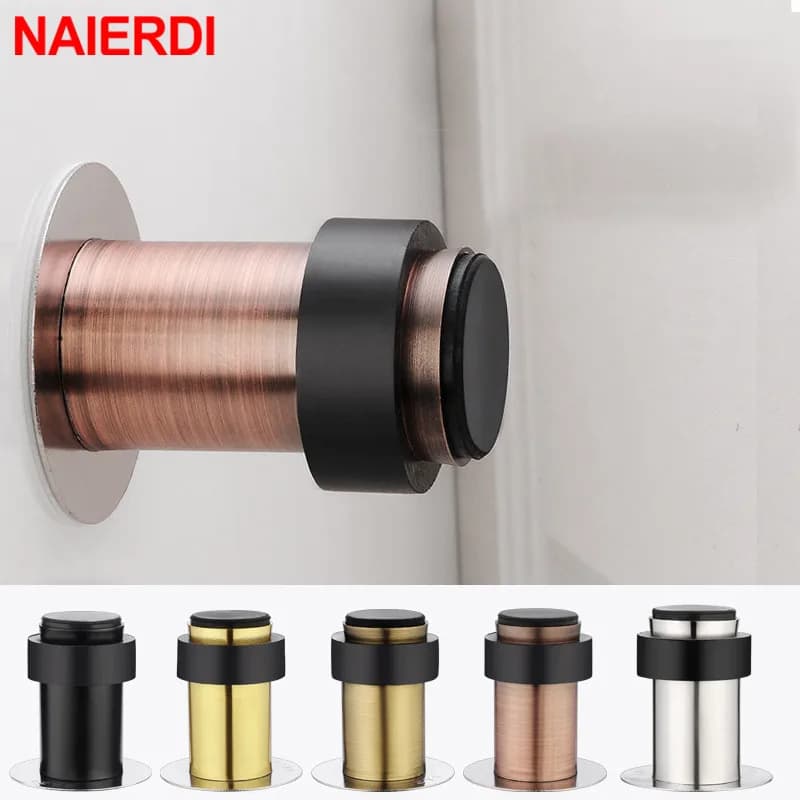 NAIERDI butée de porte en acier inoxydable tampon de protection de porte en caoutchouc butoir de porte protecteur mural support de porte Anti-collision robuste