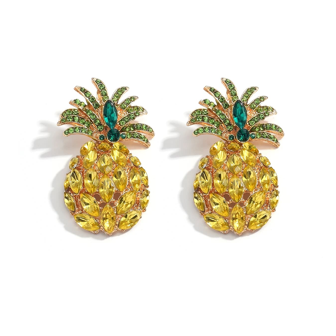 Boucles d'oreilles pendantes en verre en forme de fruits d'été pour femmes, style bohème, ananas, bijoux de mariage, accessoires