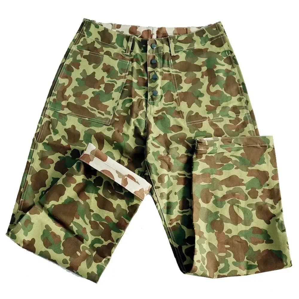 Uniforme de soldat américain de la seconde guerre mondiale, pantalon camouflage Double Face HBT, pantalon de soldat, Sports de plein air, entraînement, pantalon Vintage décontracté