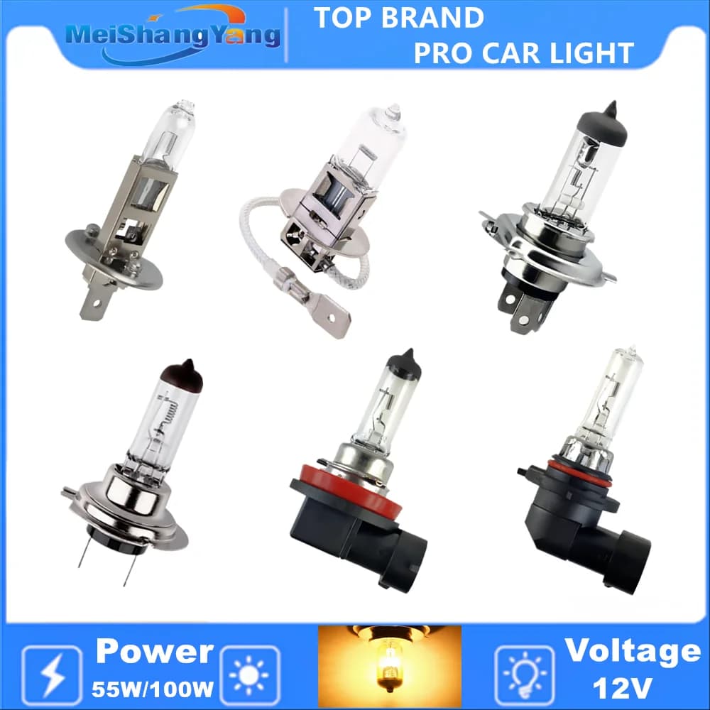 Ampoule halogène Super brillante pour phare de voiture, 100W, H1 H3 H4 H7 H8 H11 9005 HB3 9006 HB4 12V 55W 4300K, phares antibrouillard transparents, lampe de conduite