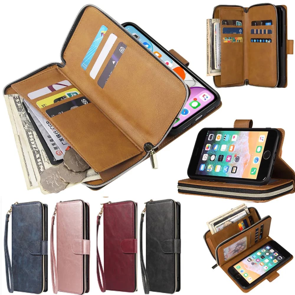 Étui portefeuille à rabat en cuir avec fermeture éclair, fente pour carte de téléphone, sac de couverture pour OPPO A78, A3, A3S, A5S, A53S, A31, A32, A33, A52, A53, A5, 2020