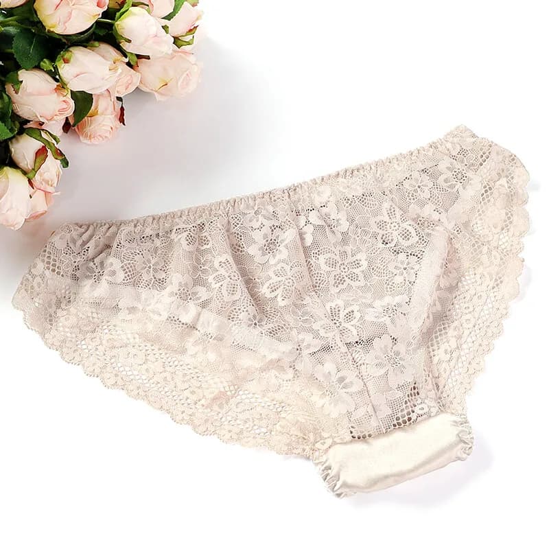 Slip en soie avec dentelle à la taille, 2 pièces/lot, nouveau style de 2021 100%, soie mûre, sexy, style fin, confortable et sans traces de hanches