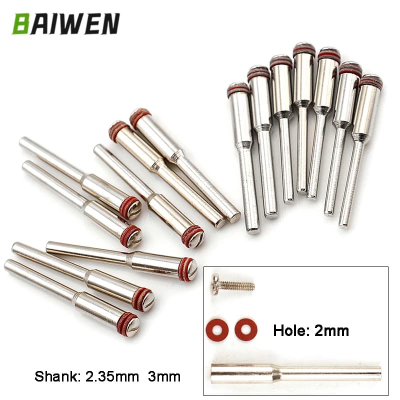 Mandrins de roue de polissage à tige de 2.35mm/3mm, accessoires Dremel, support de roue de coupe, arbre rotatif Dremel, 2 à 10 pièces