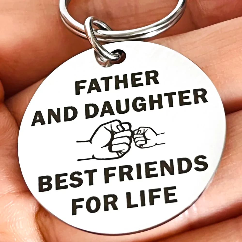 Porte-clés fête des pères et filles, ensemble de colliers, cadeau pour papa et fille